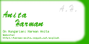 anita harman business card